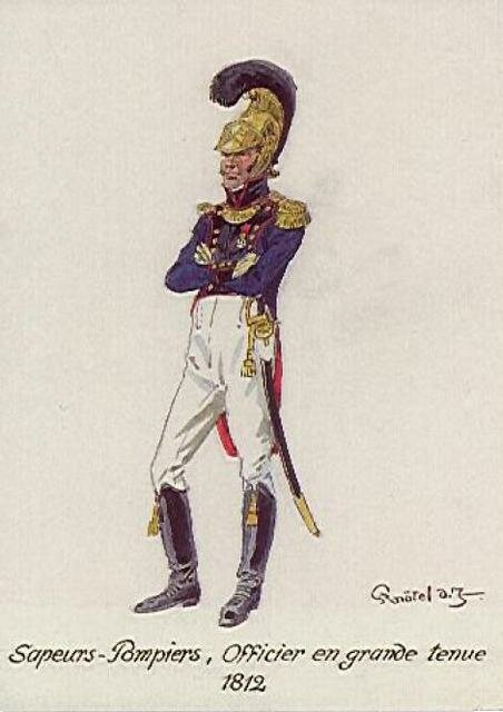 Officier de sapeur-pompiers en grande tenue - 1812 (Knötel)