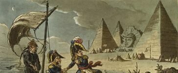 La fuite de Bonaparte. Caricature anglaise.