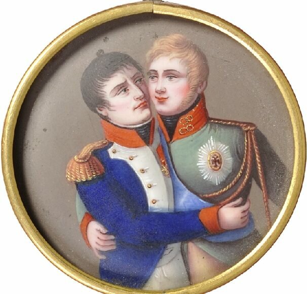 Médaillon célébrant Napoléon et Alexandre