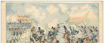 La bataille d'Auerstaedt - Les carrés de Davout repoussent les charges de la cavalerie prussienne.