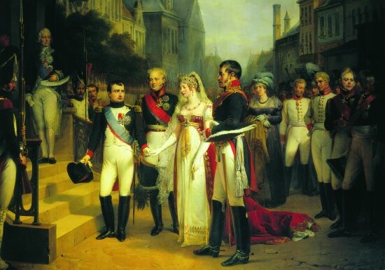 Napoléon recevant la Reine Louise à Tilsit (Nicolas Gosse)