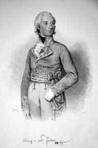 Franz Seraph Saint-Julien (1756-1836), Graf, k. k. Kämmerer, Obersterbland-Falkenmeister, Feldzeugmeister. Lithographie de Josef Kriehuber, 1853 (Albertina)